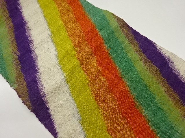 手織り真綿紬斜線模様織出し名古屋帯